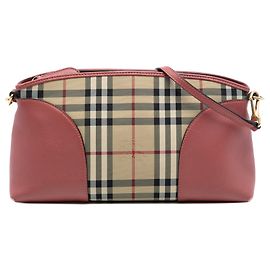 Bolso bandolera Chichester en lona revestida con motivo Small Horseferry Check marrón de Burberry