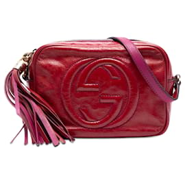 Borsa a tracolla Gucci Patent Soho Disco rosa