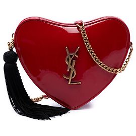 Piccola borsa a tracolla Sac Coeur in vernice rossa Saint Laurent