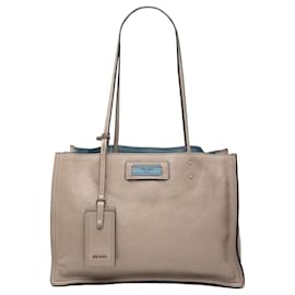 Tote Prada Glace Calf Etiquette grigio