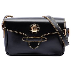 Borsa a tracolla Fendi in pelle liscia nera