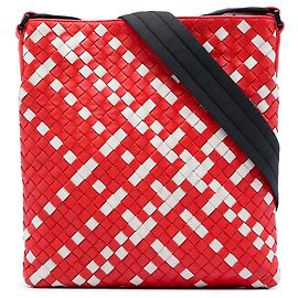 Bolso bandolera Bottega Veneta Bicolor Nappa Intrecciato rojo
