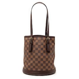 Borsa a secchiello Marais Damier Ebene marrone Louis Vuitton