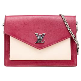 Borsa a tracolla MyLockMe in pelle bicolore rossa Louis Vuitton
