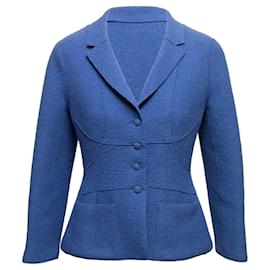Vintage blauer Chanel Wollblazer Größe FR 40