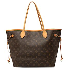 Borsa Tote Louis Vuitton Monogram Neverfull MM marrone