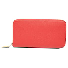 Cartera larga Hermès Epsom Azap roja