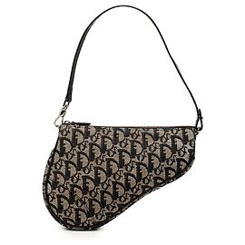 Borsa a tracolla Mini Diorissimo in tela Saddle nera di Dior