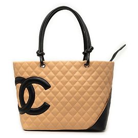 Tote Chanel Large Quilted Lambskin Cambon Ligne Nero