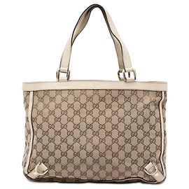 Abbey GG Canvas Tote mit D-Ring, Beige Gucci