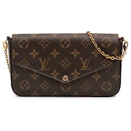 Borsa a tracolla Louis Vuitton Monogram Pochette Felicie marrone