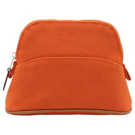 Orange Hermès Mini Canvas Bolide Pouch