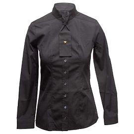 Gucci Button-Up Top mit Krawatte in Schwarz Größe IT 40