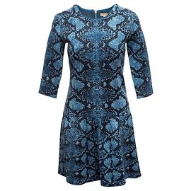Burberry Intarsia-Strickkleid aus Schlangenhaut in Blau & Schwarz Größe US XS