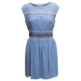 Vestito mini senza maniche blu Prada Taglia IT 46