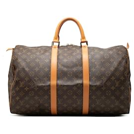 Borsa da viaggio Louis Vuitton Monogram Keepall 50 marrone