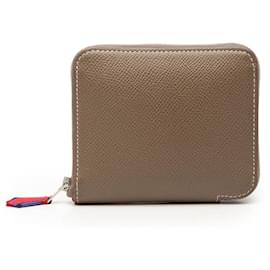 Brauner Hermès Epsom Azap Silk Kompaktportemonnaie - Kleine Portemonnaies