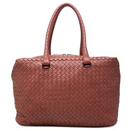 Tote Brick in nappa Intrecciato rosso Bottega Veneta