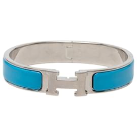 Bracelet Clic H étroit en émail bleu Hermès PM