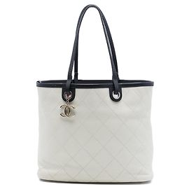 Tote Shopping Fever em Caviar matelassé branco Chanel