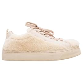 Sneakers basse in pelle e shearling color crema Chloe Taglia 36 - Chloé