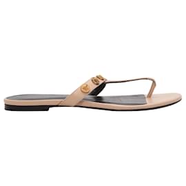 Sandali con listini in pelle beige Versace Medusa Head Taglia 37