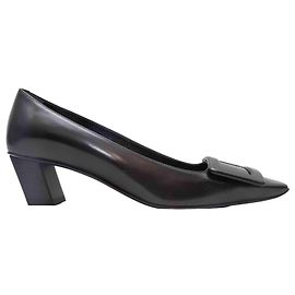 Stilettos de punta cuadrada y hebilla negros Roger Vivier Talla 35.5