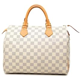 Borsa Boston Louis Vuitton Damier Azur bianca Speedy 30