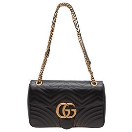 Borsa a tracolla Gucci Marmont Matelasse nera