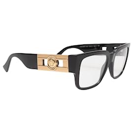 Schwarze Versace Medusa Brille, rechteckig