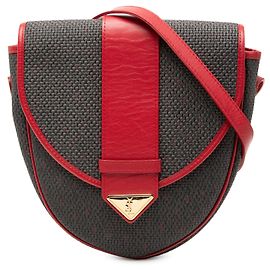 Borsa a tracolla in tela rivestita grigia Saint Laurent