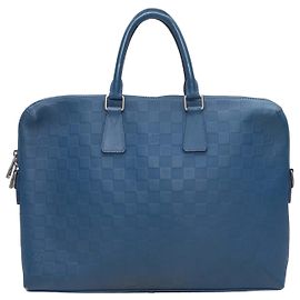 Borsa a manico Louis Vuitton Damier Infini blu