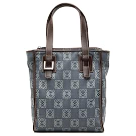 Tote in denim blu con l'Anagram LOEWE