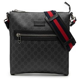 Borsa a tracolla Gucci Medium GG Supreme Web nera