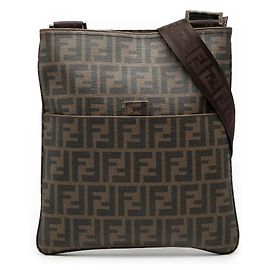 Borsa a tracolla Fendi Zucca Spalmati marrone