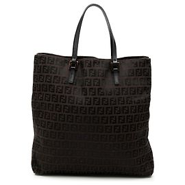 Brown Fendi Zucchino Canvas Tote