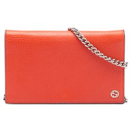 Borsa a tracolla Gucci Betty Wallet on Chain in pelle arancione