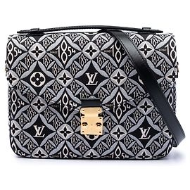 Borsa Satchel Pochette Metis in jacquard Monogram Louis Vuitton nero Since 1854