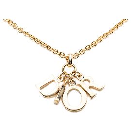 Collana con pendente logo Dior placcato oro