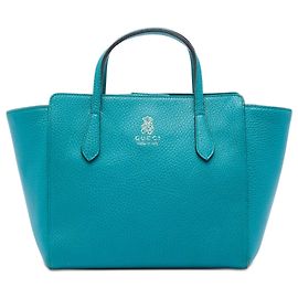 Borsa a mano Mini Calfskin Swing blu Gucci
