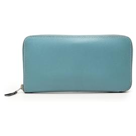 Hermès Azap Long Wallet aus Epsom Leder in Blau