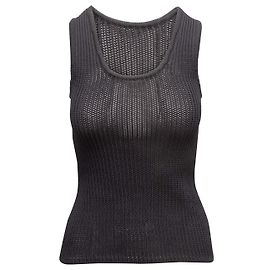 Schwarzes Balenciaga Nylon-Strick-Tanktop Größe FR 40