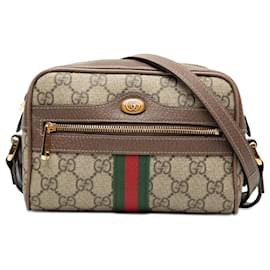 Beige Gucci Mini GG Supreme Web Ophidia Crossbody