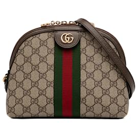 Borsa a tracolla Gucci Small GG Supreme Web Ophidia Dome beige