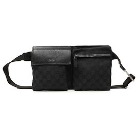 Borsa a tracolla Gucci GG Canvas con doppia tasca nera