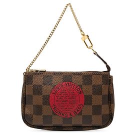 Marrone Louis Vuitton Damier Ebene Trunks and Bags Mini Pochette Accessoires