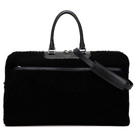Borsa da viaggio in shearling nero Saint Laurent