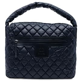Borsa Hobo Coco Cocoon in nylon trapuntato Chanel blu navy