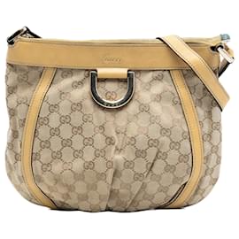 Borsa a tracolla Abbey D Ring in tela GG Gucci color Tan