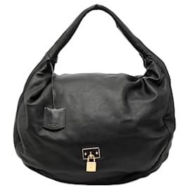 Borsa hobo LOEWE in pelle nera con lucchetto Calle